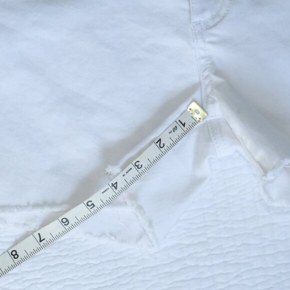 Kut From The Kloth Gidget Fray White Denim Shorts Raw Hem Stretch Size 2 - Picture 6 of 7
